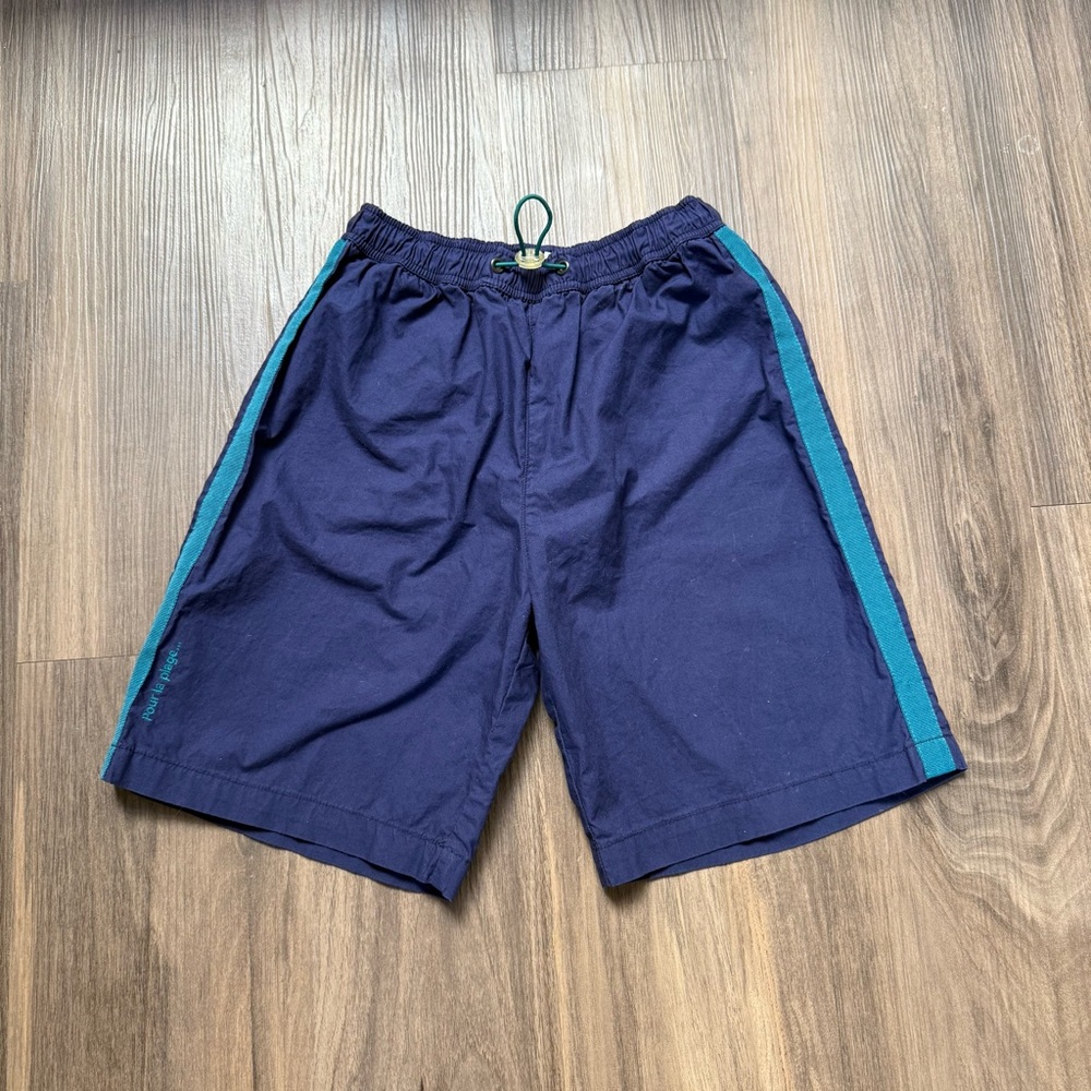 Petit Bateau Boys Navy and Turquoise Swim Trunks Size 8 Beach Pool‎ Summer